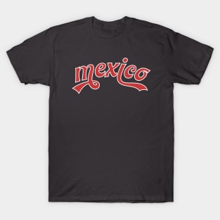 Mexico typograhy text swirl baseball T-Shirt